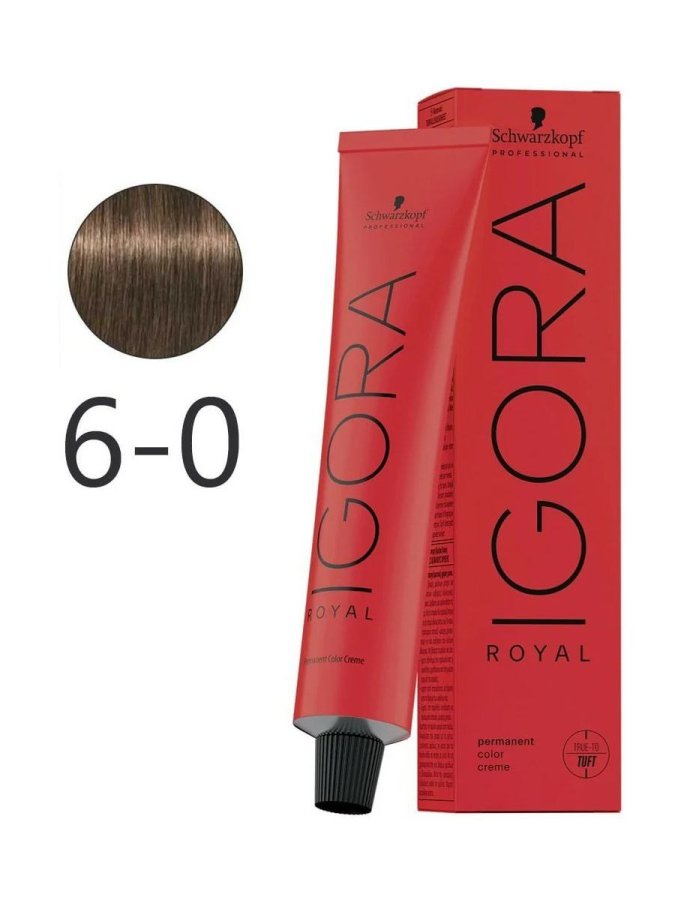 Краска для волос темно-русый натуральный - Schwarzkopf Igora Royal 6-0